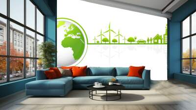 Ecology concept and Environmental ,Banner design elements for sustainable energy development, Vector illustration Wall mural