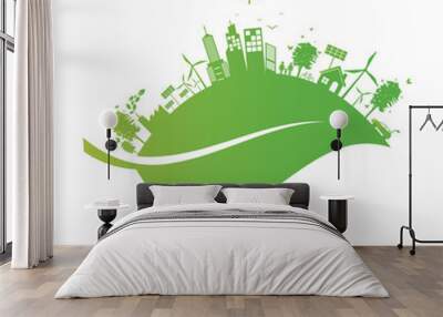 Green ecology City environmentally friendly  Wall mural