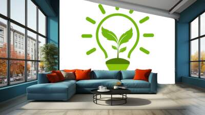 Light bulb green Ecology icon design templat Vector Illustration Wall mural