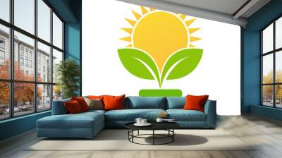 Light bulb green Ecology icon design templat Vector Illustration Wall mural