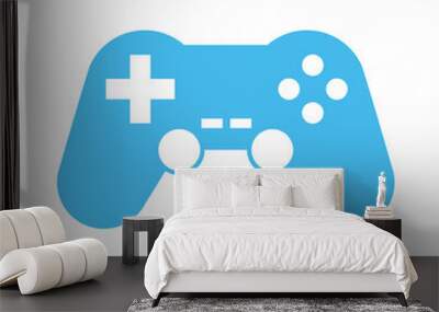 white game controller icon vector illustration. blue background Wall mural