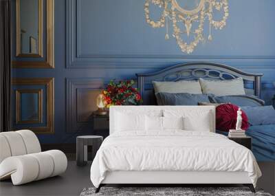 luxury posh bed room interior in Wall mural