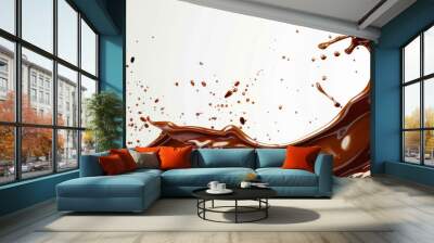 Illustration of  splash of chocolate drink Wall mural