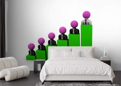 Business people, graph Wall mural