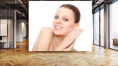 closeup portrait young woman with healthy clean skin and beautif Wall mural