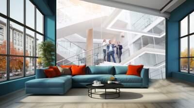 Business team, businesspeople group at modern bright office interior Wall mural