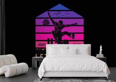 Let's skate new york new york city,t design silt retro style Wall mural