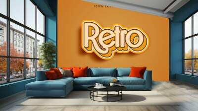 Retro,3 dimension editable text effect yellow gradation retro style effect Wall mural