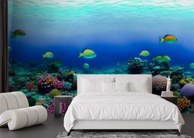 Artistic concept illustration of a underwater landscape Wall mural