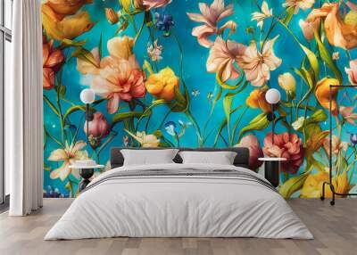 Artistic concept painting of a beautiful flowers, background illustration. Wall mural