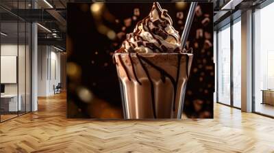 Chocolate Milkshake  - food photography - made with Generative AI tools Wall mural