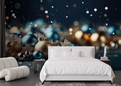 Christmas illustration background with large copyspace - stock photo Wall mural