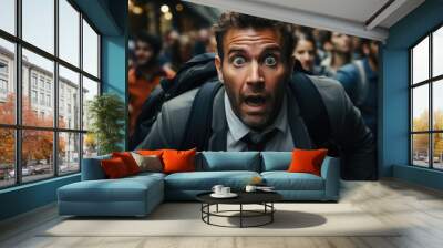 Fearful Encounter Startled person encountering something - stock photo concepts Wall mural