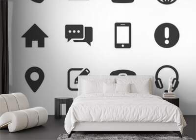 contact and web icons set Wall mural