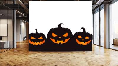 halloween pumpkin on white background Wall mural