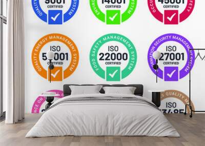 Set of ISO stamp and labels Wall mural