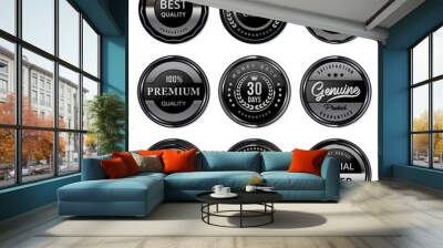 set of luxury black badges and labels Wall mural