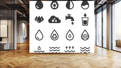 set of water icons Wall mural