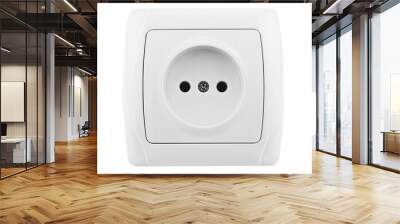 Wall socket  isolated on white Wall mural