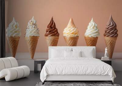 Ice cream and soft serve cones Wall mural