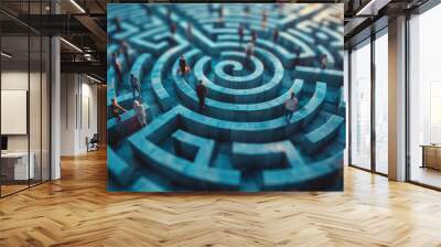 Maze of complex obstacles - business concept Wall mural