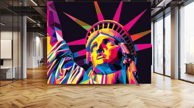 United states statue of liberty in vibrant color Wall mural