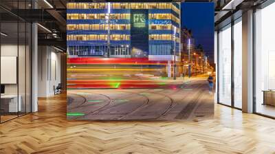 Main Market in Katowice by night Wall mural