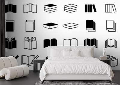 Book icon vector. open book icon set Wall mural