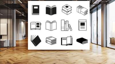 Book icon vector. open book icon set Wall mural