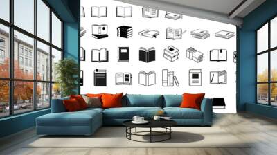 Book icon vector. open book icon set Wall mural