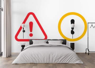 Caution signs. Symbols danger and warning signs. Wall mural