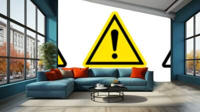 Caution signs. Symbols danger and warning signs. Wall mural