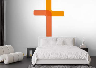 Christian cross logo Wall mural