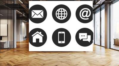 Contact and web icons set. Communication icon symbol Wall mural