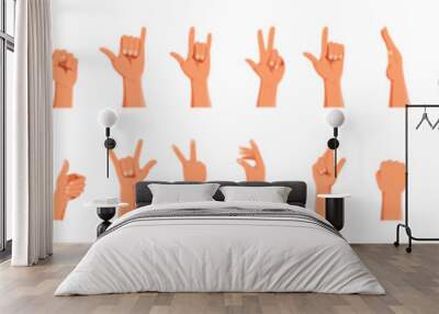 Human hands icons and symbols set vector illustration Wall mural