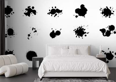 Ink drops and splashes drip splash Wall mural