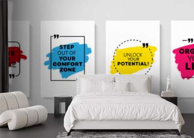 Inspirational quote for your opportunities. Speech bubbles with quote marks. Vector illustration Wall mural