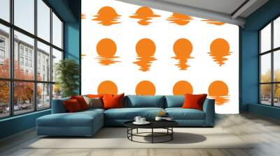 Large set with sun icon Wall mural