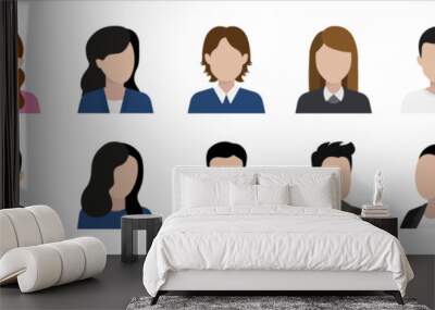 Man and woman silhouette icon. Avatar profile. Vector illustration. Wall mural