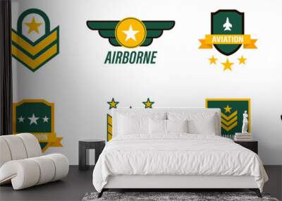 Military badge set. Air force emblem. Vector illustration. Wall mural