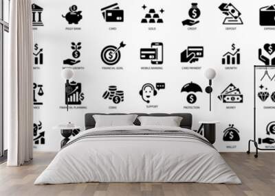 Money icons set. Money Set. Finance icon set Wall mural