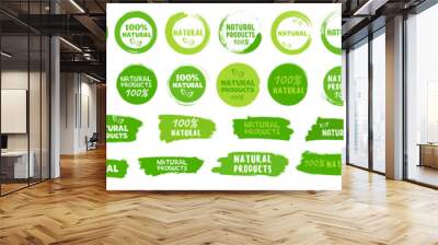 Natural, organic product, eco label. Vector Wall mural