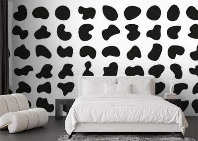 Organic blobs set icon. Random shapes cube drop Wall mural