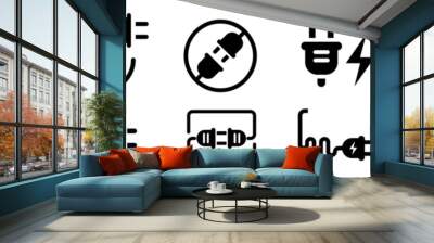 Plug icon vector. Electric plug sign Wall mural