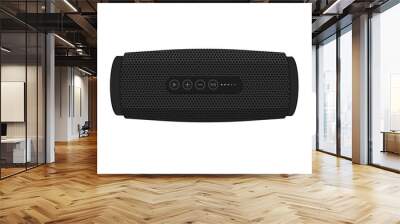 Portable wireless speaker isolated on white background. Connect with smartphone to play the music. Vector icon Wall mural