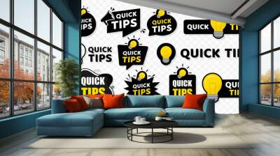 Quick tips badge. Vector illustration Wall mural