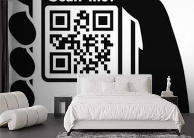 Scan QR code flat icon Wall mural