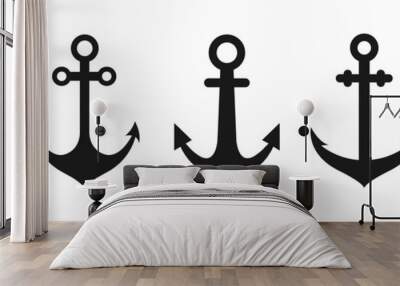 Set of anchor icon vector illustration Wall mural