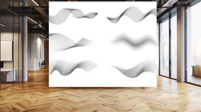 Set of dotted abstract forms. Distressed overlay texture. Wall mural