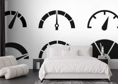 Speedometers set icons. Vector illustration Wall mural